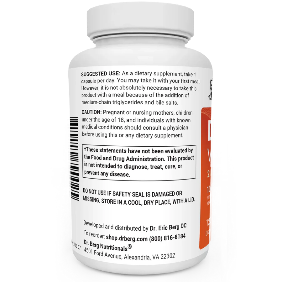 Dr. Berg Vitamin D3 & K2 10,000 IU + MK-7 – 120 Capsules – Immune, Bone & Heart Support* Supplement w/Magnesium, Zinc, B6 – 4X Lab-Tested – No Fillers – Non-GMO, cGMP, Formulated in USA